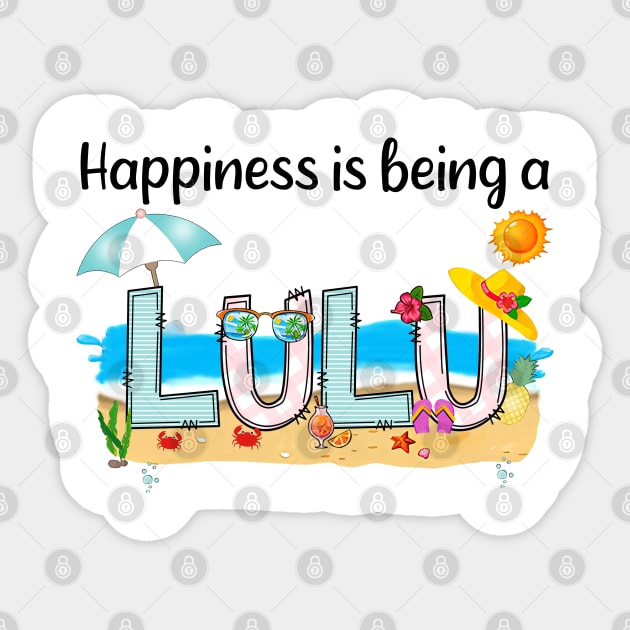 Happiness Is Being A Lulu Summer Beach Happy Mother's Day Sticker by KIMIKA